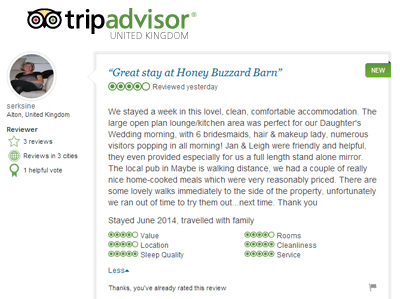Tripadvisor Top Review Honey Buzzard Barn